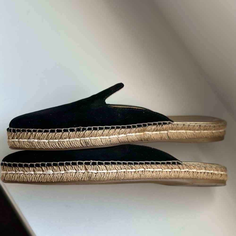 Prada black suede espadrille pointy toe mule size 39.5 - Picture 3 of 6